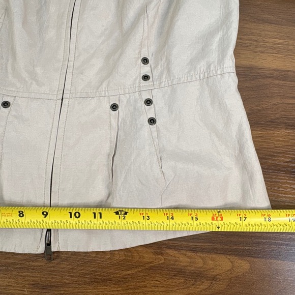 Anthracite by Muse Beige Leopard Print Lined Double Zip Front Moto Jacket Size 4 - Picture 8 of 11